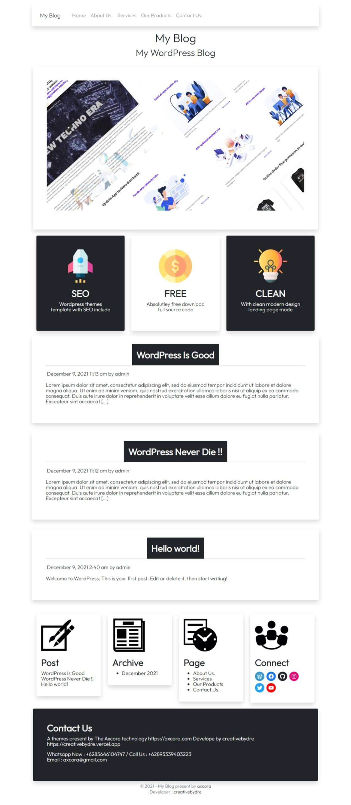 Free download wordpress themes template gratis