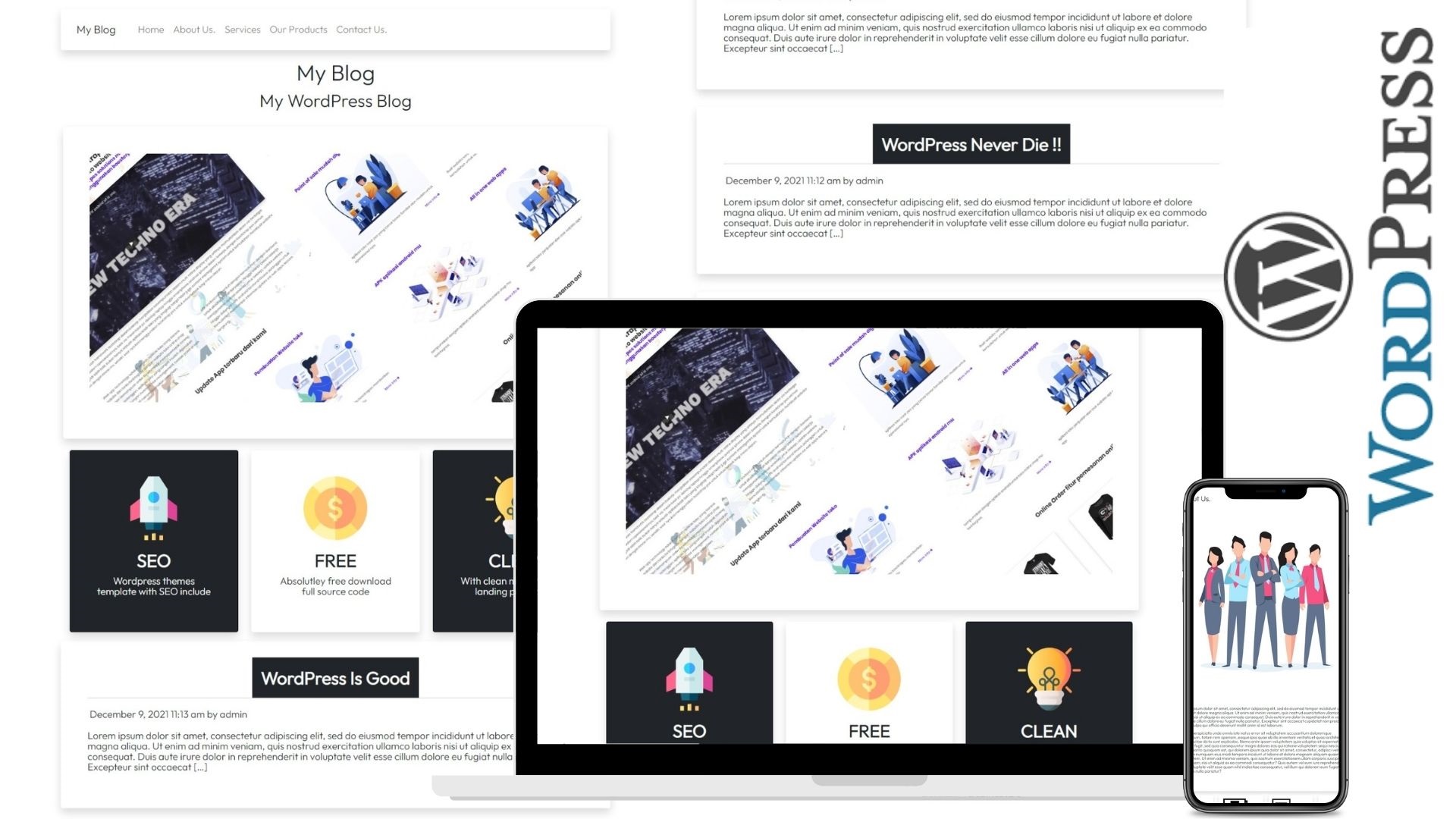 Free download wordpress themes template gratis